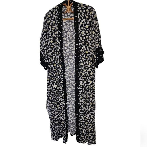 Long floral daisy maxi kimono - Picture 5 of 9